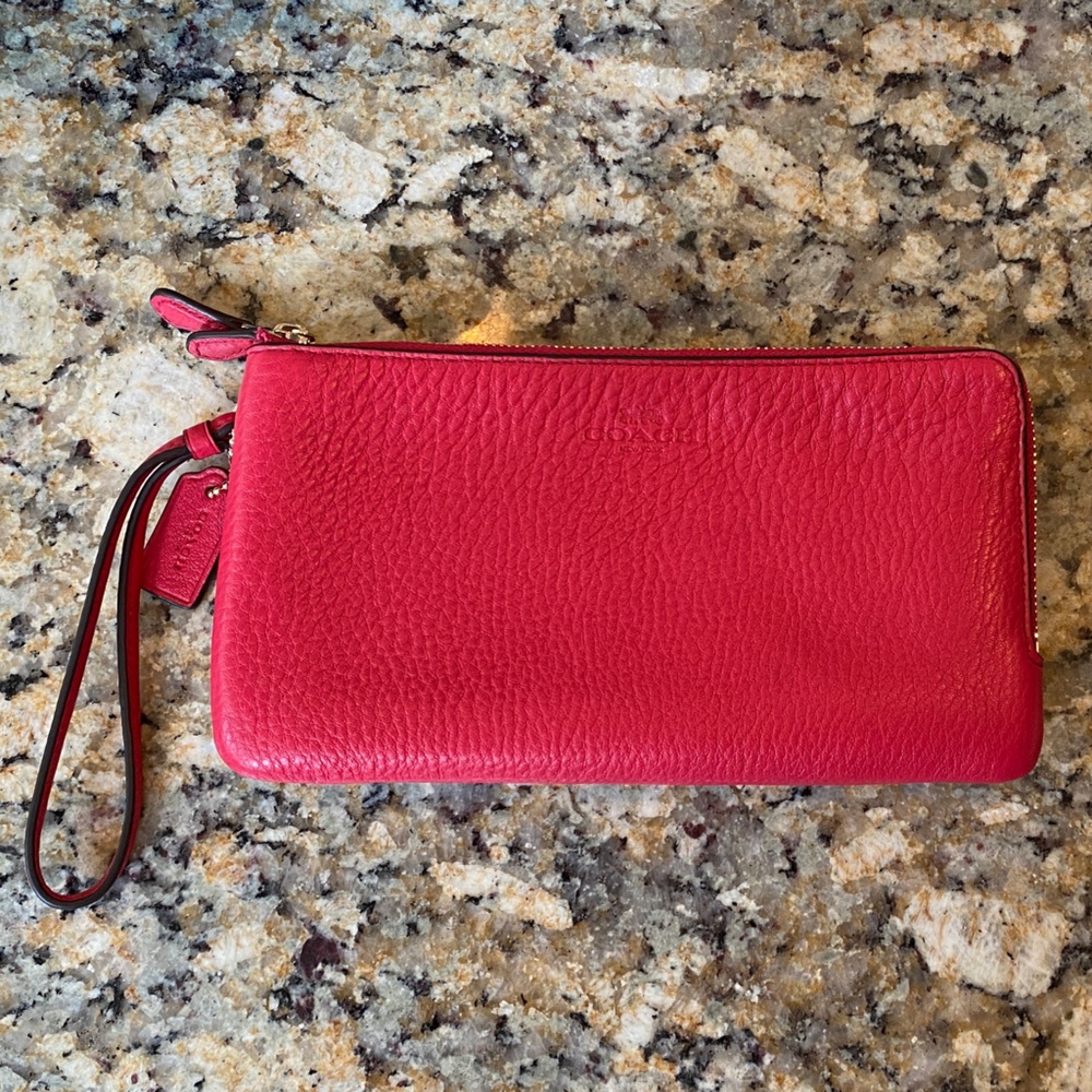 Coach Red Leather Wristlet